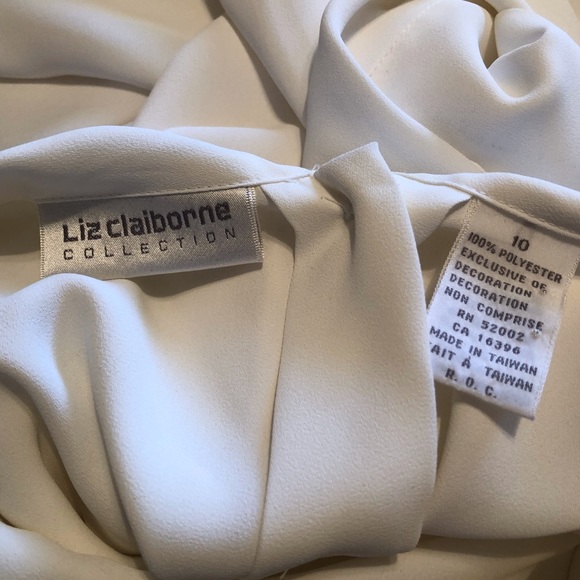 Liz Claiborne Size 10 Cream Colored Long Sleeve Blouse - Picture 6 of 6